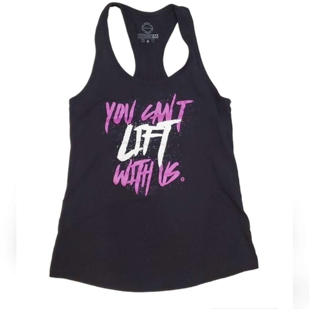 Stronger Than Yesterday Women's Black You Can't Lift with Us Tank Top Medium